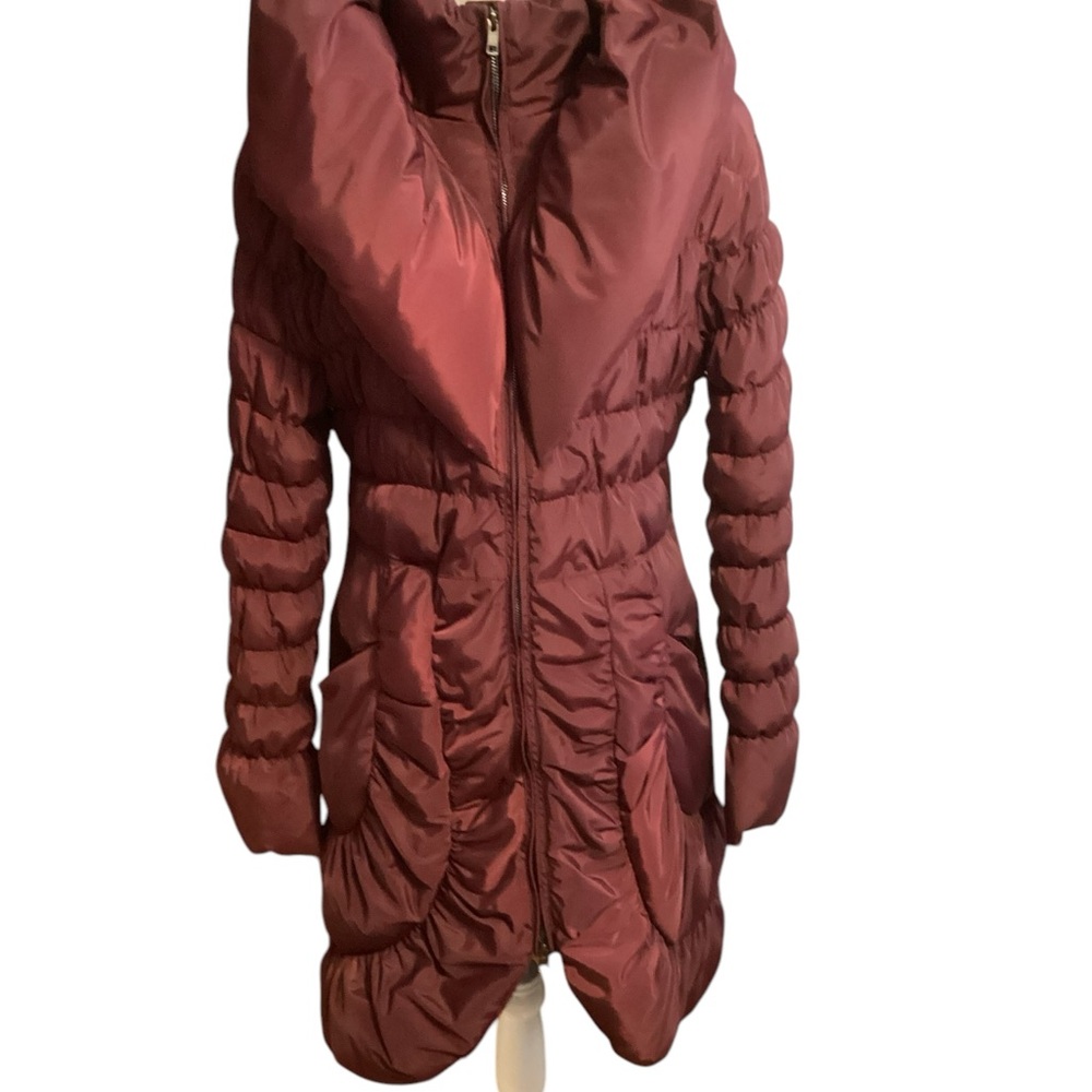 Ciao  Milano Quilted Coat in wine size large - Picture 8 of 9